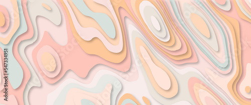Paper cut background. Abstract realistic paper decoration for design textured. Paper art cartoon abstract waves. 3D abstract paper art style, flyers posters print.