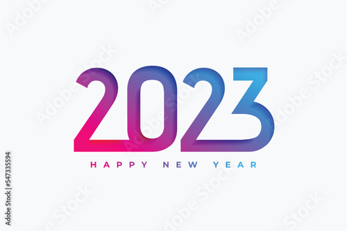happy new year holiday background with colorful 2023 text