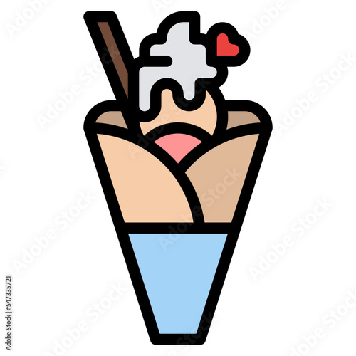 ice cream dessert crepes sweets icon