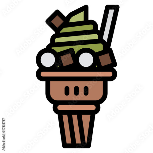 ice cream summer cone matcha icon