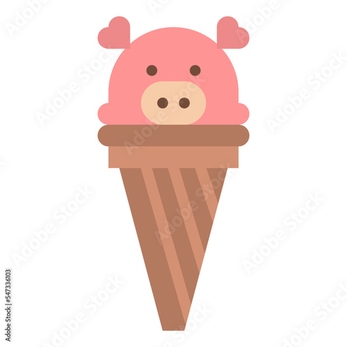 ice cream dessert cone cartoon icon