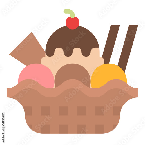 ice cream dessert waffle sweets icon