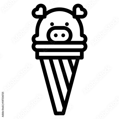 ice cream dessert cone cartoon icon