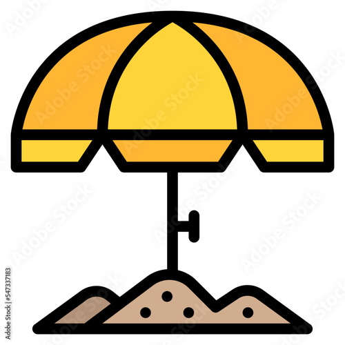 beach umbrella beach summer sand icon © iconixar
