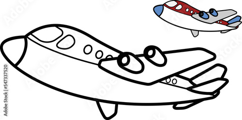 Vector illustration of airplane, good for coloring book for kids