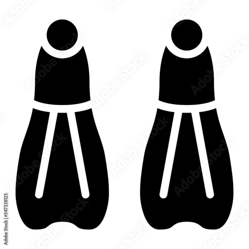 fins diving summer sea icon
