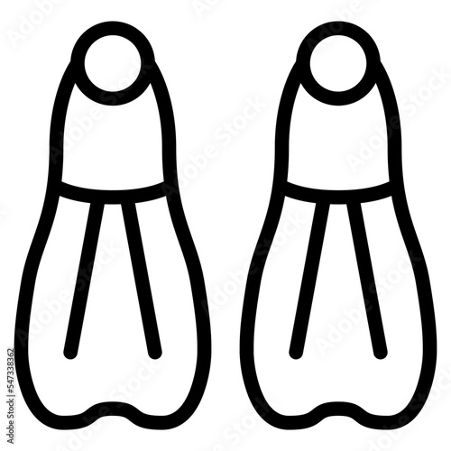 fins diving summer sea icon