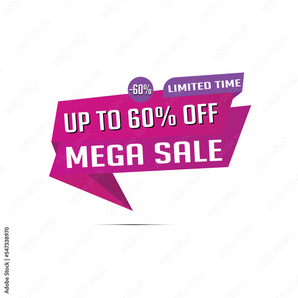 Discount price badges, 60% Off banner design with white background Discount price badges, 60% Off banner design with white background