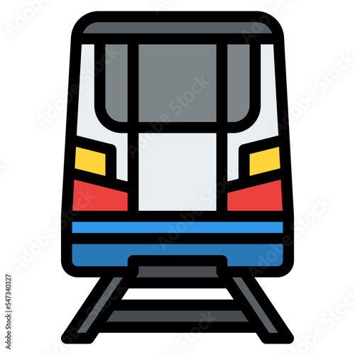 train transit transportation map icon