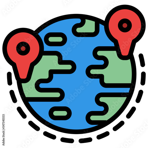 world distance places travel icon