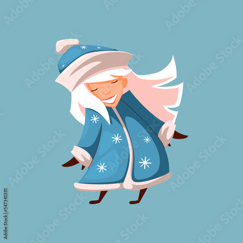 Cartoon Snow Maiden. A New Year's character.