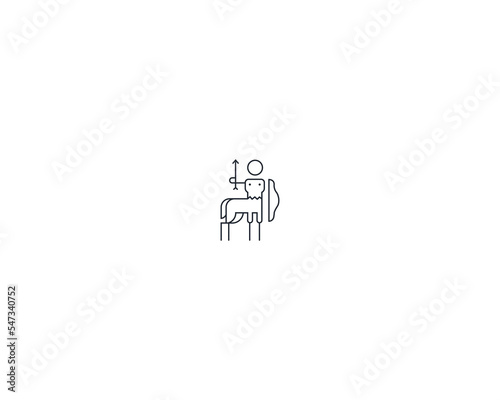 Centaur Archer, mythology creature, Sagitarius Zodiac Sign vector logo icon, fast arch logo from fast archer woman centaur vector for logo, sign, emblem or symbol graphic design vector illustration.