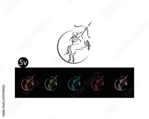 Centaur Archer, mythology creature, Sagitarius Zodiac Sign vector logo icon, fast arch logo from fast archer woman centaur vector for logo, sign, emblem or symbol graphic design vector illustration