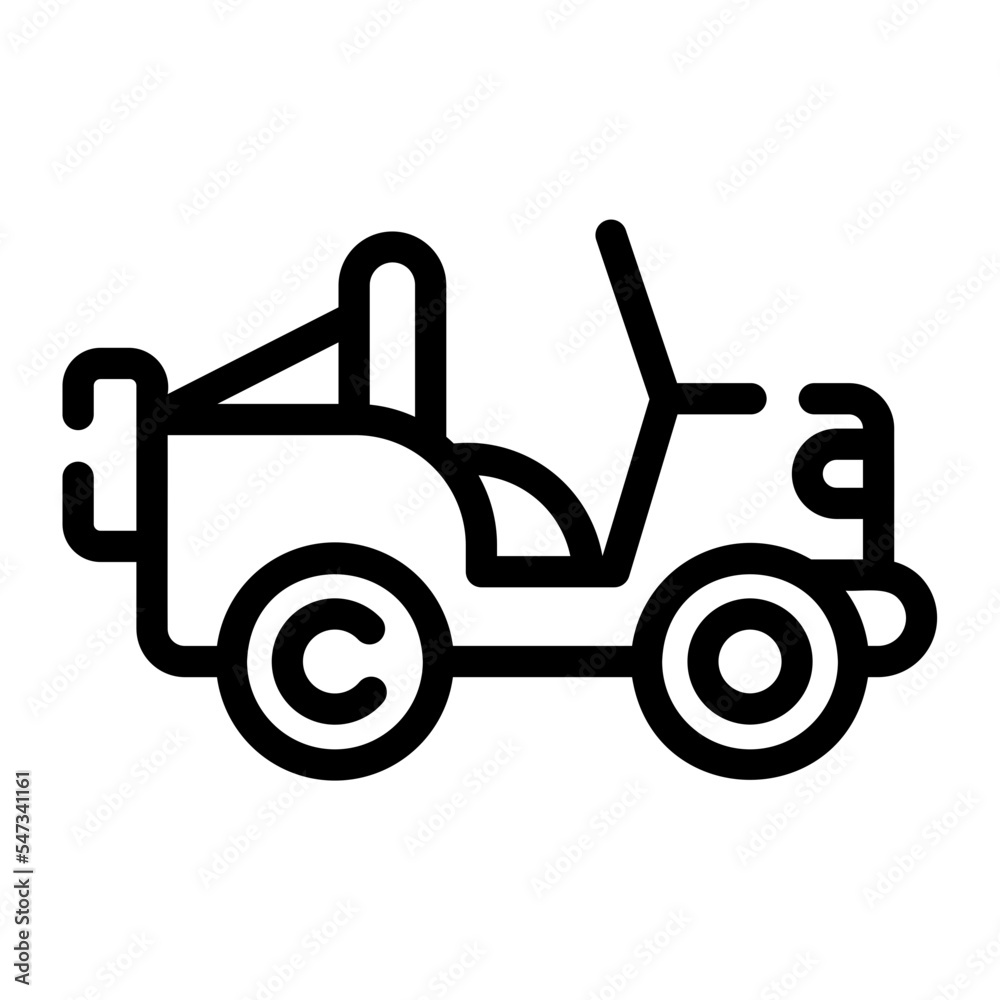 military jeep line icon