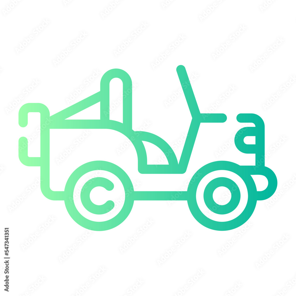 military jeep gradient icon military jeep gradient icon