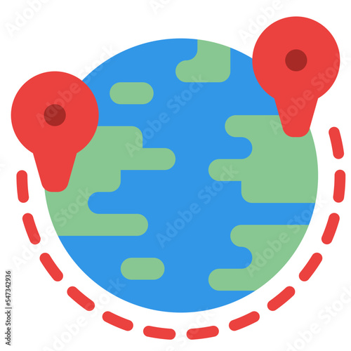 world distance places travel icon
