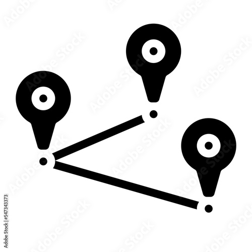 distance places connection location icon