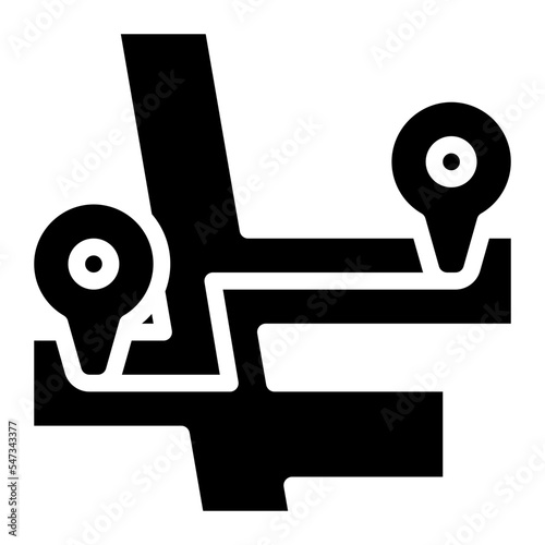 distance places map location icon