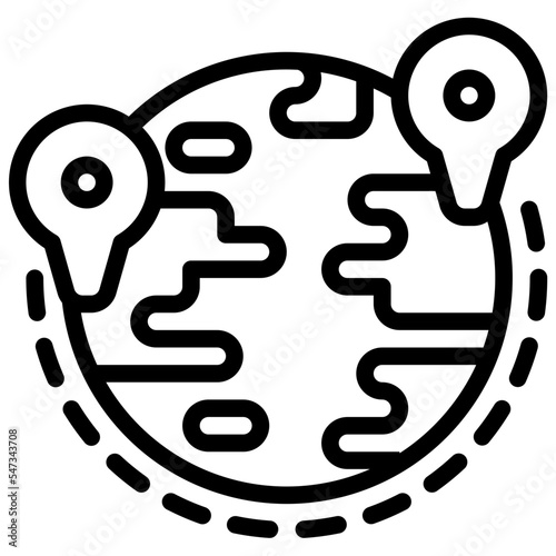 world distance places travel icon
