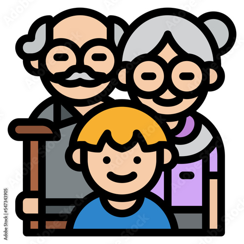 grandparent grandson family grandpa people icon