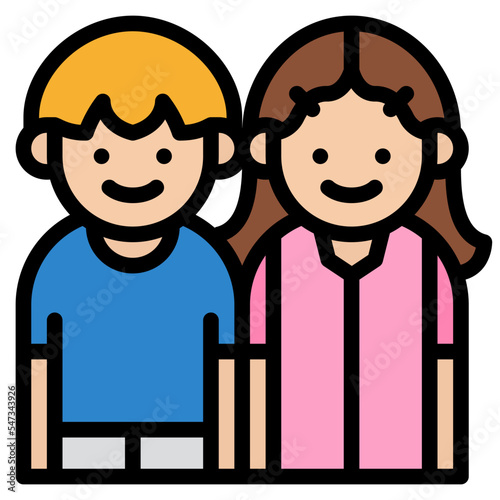 kids boy girl sibling people icon