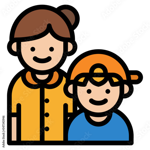mother son parent family people icon