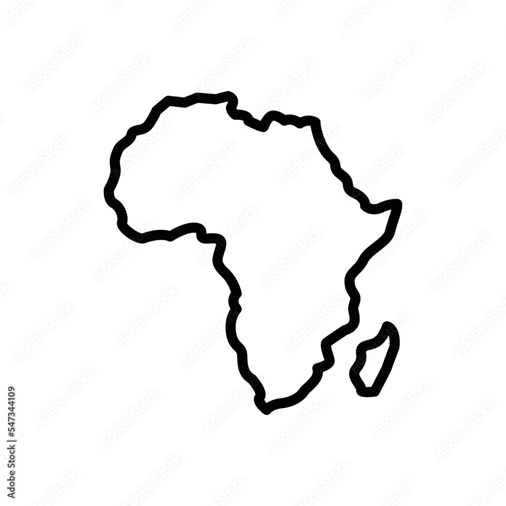 Black line icon for africa - obrazy, fototapety, plakaty 
