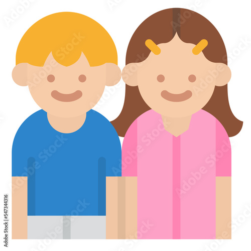kids boy girl sibling people icon