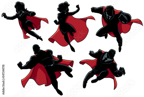Super Business Heroes Silhouettes on White