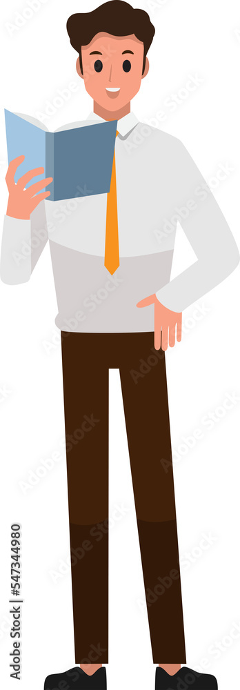 cartoon business man wearing white shirt character set ,Vector illustration cartoon business man wearing white shirt character set ,Vector illustration