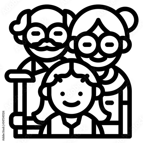 grandparent granddaughter family grandpa people icon