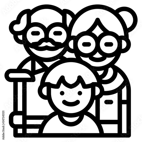 grandparent grandson family grandpa people icon