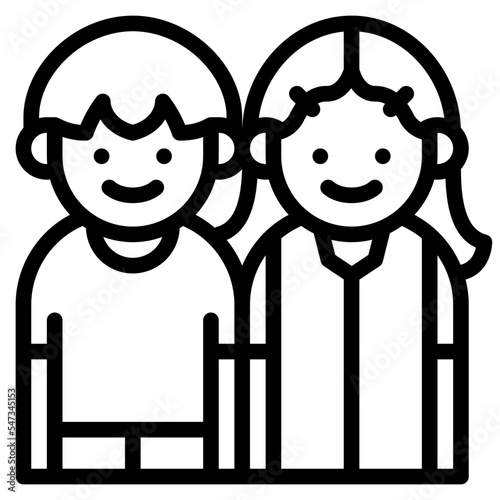 kids boy girl sibling people icon