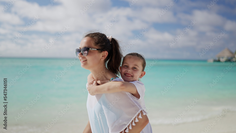 Fun Family Travel On Beach Outdoors