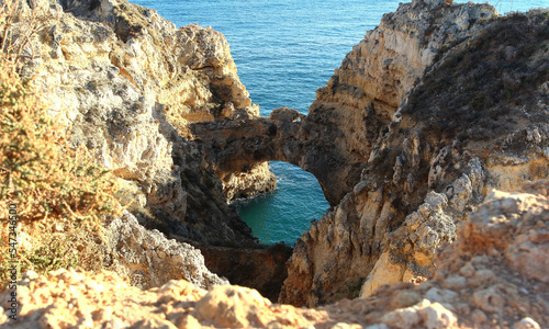 Ponta da Piedade (Portuguese for "point of mercy") is a headland with a group of rock formations along the coastline of the town of Lagos, in the Portuguese region of the Algarve.