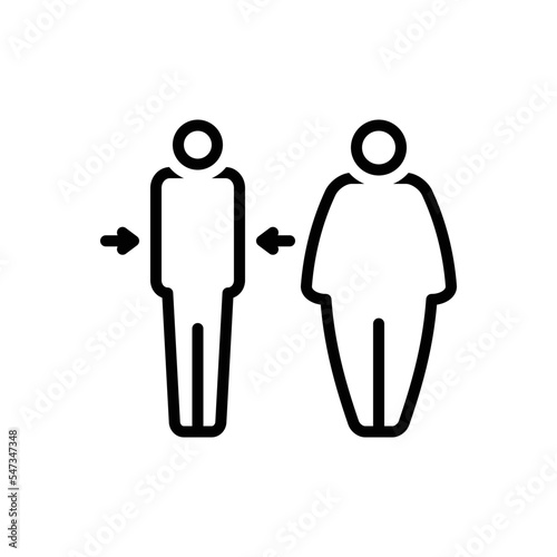 Black line icon for slim