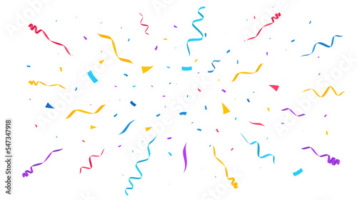 Confetti burst background. Festive backdrop. Party design with colorful confetti. Vector illustration