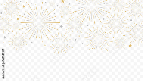 Fireworks illustration isolated on white background. Vector festive background