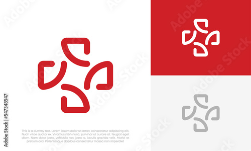 medical plus abstract logo design vector	