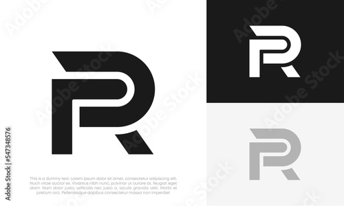 letter PR or RP initial logo design vector
