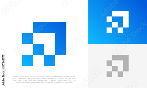 digital arrow abstract logo design vector