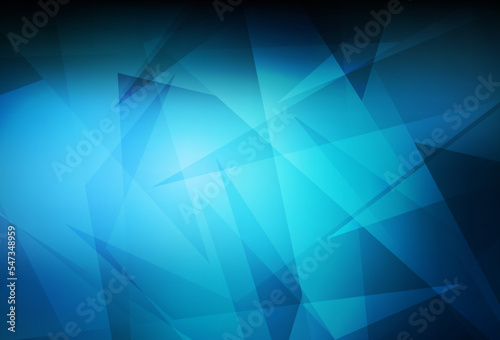Dark BLUE vector template with crystals, triangles.