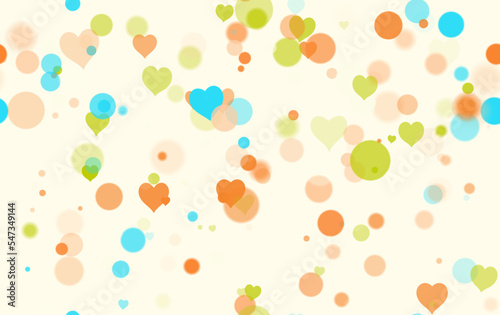 Background pattern abstract design texture. Seamless. With hearts. Theme is about relations, inspiration, glows, overflows, colors, flare, color, graphic, decoration, defocused, illuminated