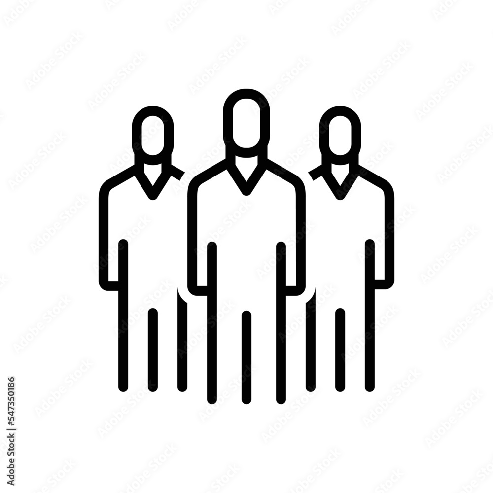 Black line icon for staff Black line icon for staff