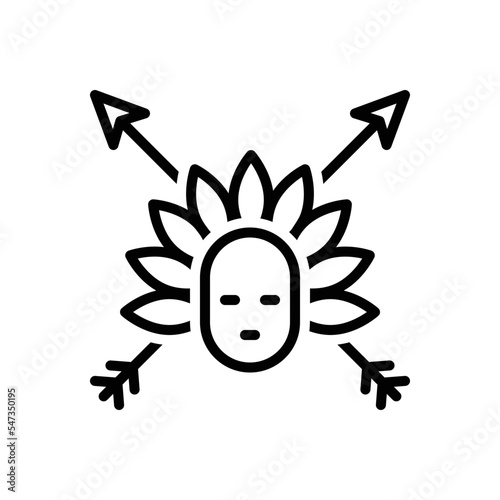 Black line icon for tribal