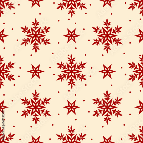 Christmas snowflakes with cannabis leaf seamless vector pattern