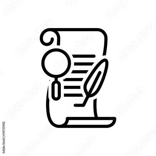 Black line icon for amendment