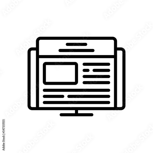 Black line icon for articles