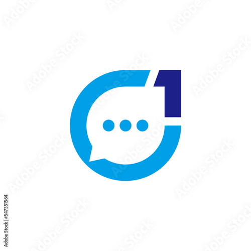 Illustration Vector Graphic of Bubble Letter G One Chatting Business Logo