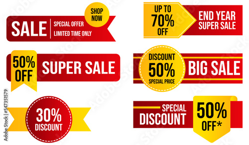 Modern sale stickers and tags colorful collection